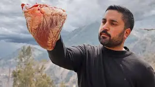 Huge Beef Heart Recipe | FRIED AND KEBAB BULL HEART