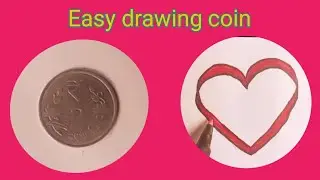 How to create 3d heart from coin || Easy drawing