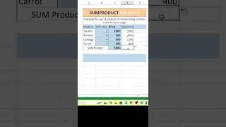 Excel SUMPRODUCT formula in Excel #excel #exceleducation #excelfunction  #exceltutorial #formula