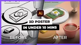 How To Design a 3D Poster With Adobe Illustrator’s 3D Tool | 3D Design Tutorial For Beginners