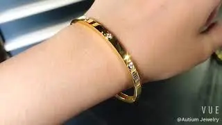 Carissa Love Bangle, 0.33CT Diamond, Cartier Inspired, Si Dian Jin Set, 2019-50