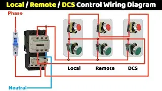 Local, Remote and DCS Start Stop Connection of DOL Starter 
