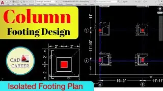 How To Draw Isolated Footing in AutoCAD | COLUMN FOOTING Design in AutoCAD | CAD CAREER