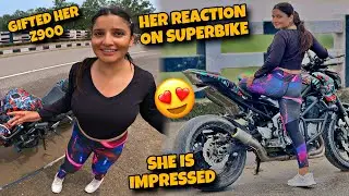 Finally Superbike Le Li ❤️ Her Crazy Reaction On My Superbike ❤️ She Is Impressed 😍 Kawa h2r