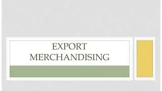 Export Merchandising