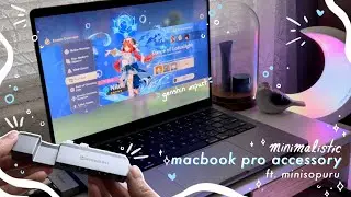 minimalistic macbook pro accessories unboxing (ft. minisopuru) + a lil' genshin impact gameplay