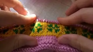 Двухцветное вязание без перетяжек МК (спицы)