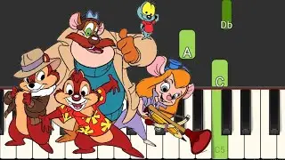 CHIP and DALE SLOW EASY PIANO TUTORIAL/ How to play piano CHIP and DALE