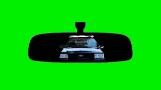 Police Stop Rear View Mirror   green screen