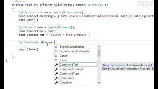 C# 46: SQL Server ADO NET SqlCommand SqlDataReader