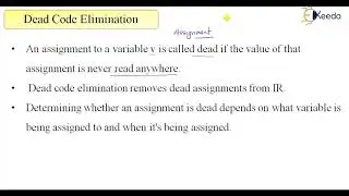 Dead Code Elimination In Compiler Design | GATE
