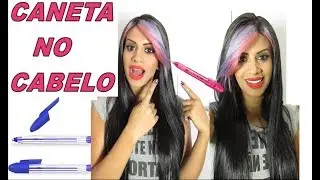 PINTEI O CABELO DE CANETA 😱
