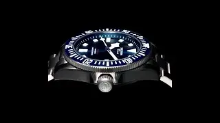 Titanium wristwatch Seestern Automatic Movement no date 3D lume indices