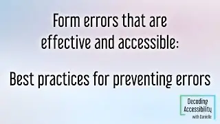 Best practices for preventing errors