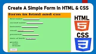 Simple Form In HTML | Create Form In HTML & CSS | HTML & CSS Tutorial
