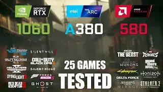 GTX 1060 6GB vs ARC A380 6GB vs RX 580 8GB | i5-13600K | 1080p - 25 Games Tested