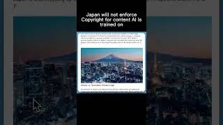 Japan not Enforcing AI Training Data Copyright #shorts