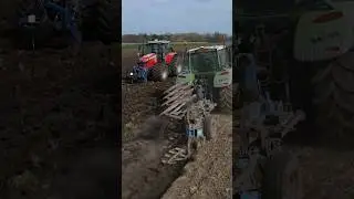 Ploughing #fendt #masseyferguson #tractor #farming #shorts #plowing #agriculture #drone #dji #new