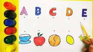 ABC Flashcards for Toddlers - Babies First Words - ABC Alphabets for Kids | A for Apple - B for Ball