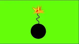 green screen cartoon bomb
