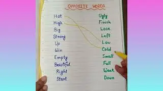 Match the Opposite Words || English Worksheet || Class 1 #worksheet #english #match #opposite #words