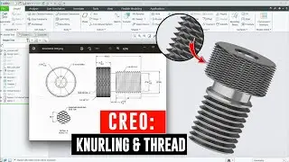 Creo : Knurling & Threading | thread in creo | creo model | how to make external thread in creo