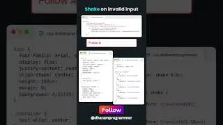 Shake Animation on Invalid Input with HTML, CSS, and JavaScript | #css #webdevelopment