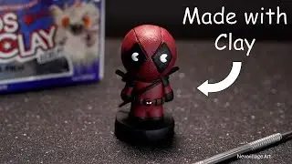 Making a Deadpool Chibi with Polymer Clay (Chibipool) #clayartwork #deadpool