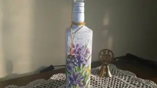 decoupage- butelka z jednoskładnikowym spękaczem 😉