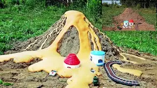 Кока-кола+перекись водорода под землей. Вулкан из Кока-колы.
