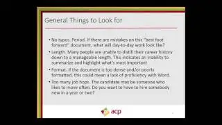 An ACP Webinar: Screening Resumes for your Business Continuity Opening
