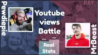 MrBeast VS Pewdiepie - Top 50 viewed Youtube videos comparison.