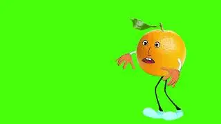 Orange!! talking and walking on green screen cartoon characters no copyright