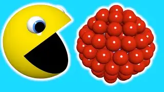 Pacman Eating Colors | Crushing Balloons Balls For Kids And Toddlers