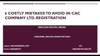 6 Costly Mistakes to avoid in CAC company registrations