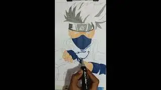 Kakashi hatake drawing video for beginners colour drawing video//cartoon drawing video