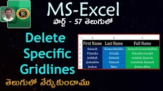 Delete Specific Grid-lines in Telugu || MS EXCEL || By K. Ramesh