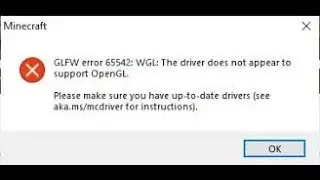 How to fix Opengl 65542 error in Minecraft Java edition