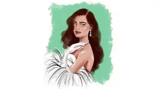 Digital Art Portrait painting  Green