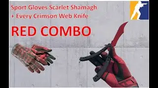 Sport Gloves Scarlet Shamagh + All Crimson Web Knife | RED COMBO | CS2 Showcase