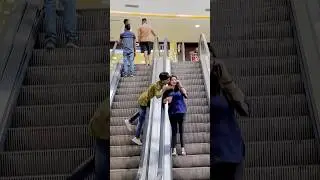 Hot kiss Prank 😜🤤 On Escalator 