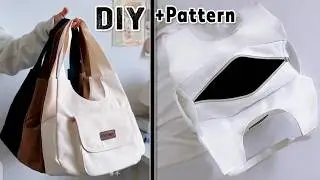 🌿 DIY Vest Tote ECO Bag Making From Cloth 👍 Korean Hobo Cotton Bag with pockets 👜 ✅Pattern