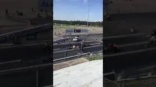 Hayabusa vs built V-Rod (He jumped the tree)