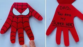 Superhero Father's Day Craft for Kids | Easy Father's Day Card for Kids | Hand Print Craft