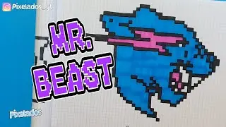 COMO DIBUJAR LOGO MR BEAST PIXEL ART - PIXELADOS