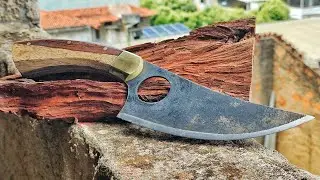 Knife Making - Making a Simple Knife With a Brush Cutter Blade
