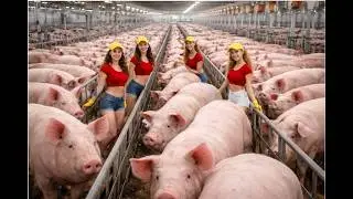 Inside a 50,000 Pig Mega Farm – How Many Tons of Pork Are Produced Every Day | Farmverse Daily Life