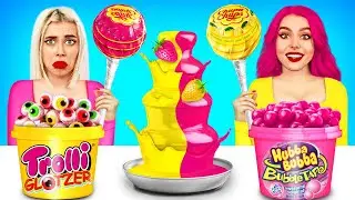 Thử Thách Đài Phun Nước Xốt Sô Cô La | Sô Cô La VS Thức Ăn Thực Trong 24h bởi RATATA POWER