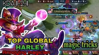 Harley Deadly Annoying Magician Gameplay S17 | Top 1 Global Harley ~ MLBB