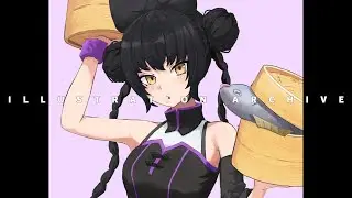【イラストアーカイブ】RWBY ブレイク・ベラドンナ チャイナドレス ver.【二次イラスト回】Real Time Drawing Process